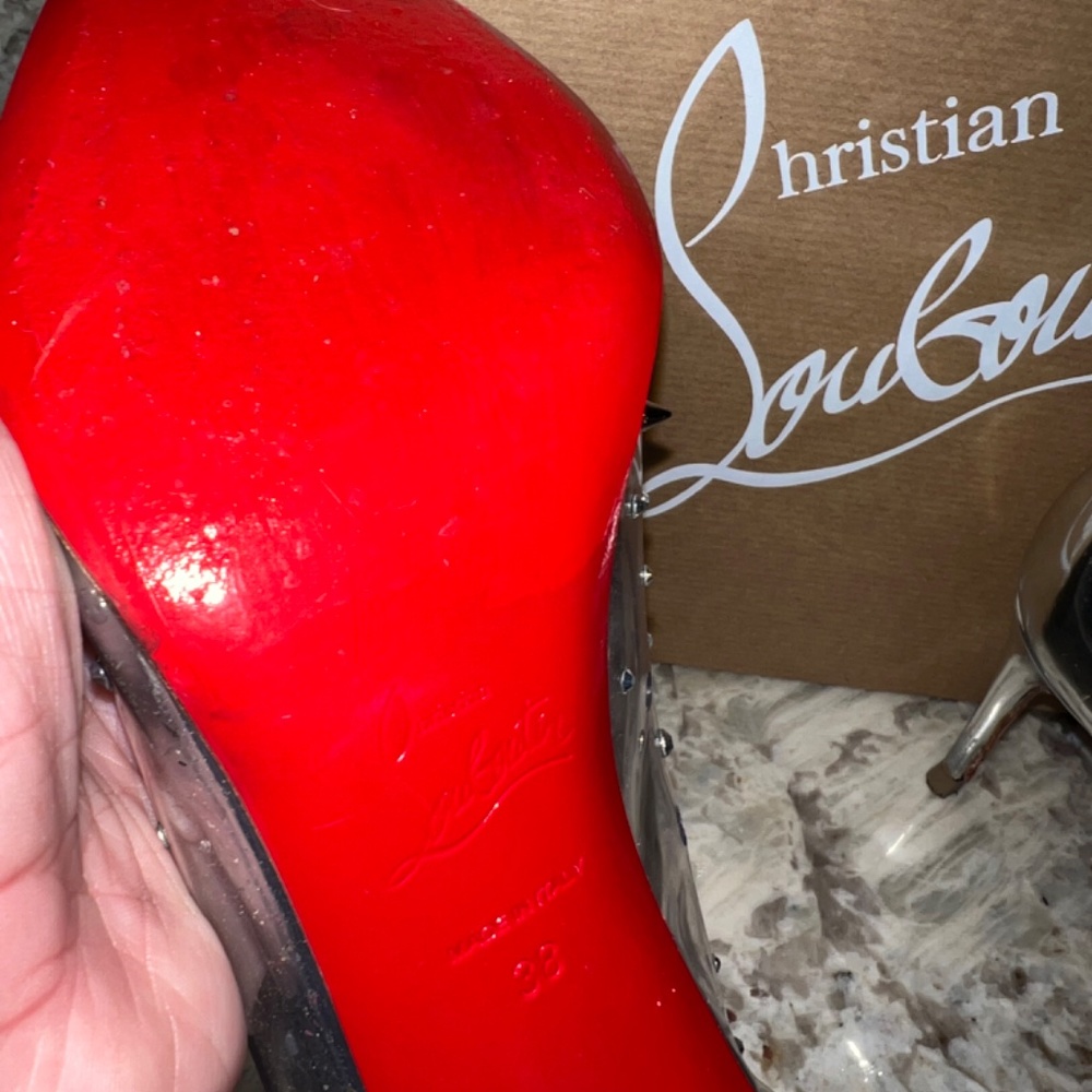 Christian Louboutin silver Grotika High heels wedding - Picture 5 of 11
